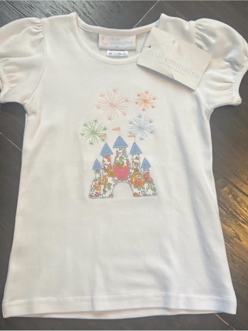 Dear Emmaline Puff Sleeve Castle Graphic Tee